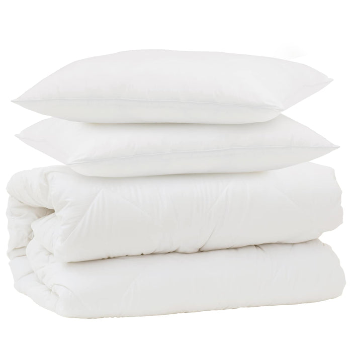 Set de Pături cu pernă 3 pcs Alb Microfibră și Pene de Rață - WALTI WALTI