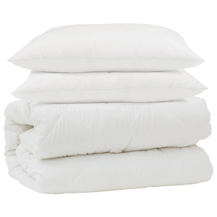 Set de Pături cu pernă 3 pcs Alb Microfibră și Pene de Rață - WALTI WALTI