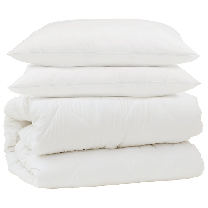 Set de Pături cu pernă 3 pcs Alb Microfibră și Pene de Rață - WALTI WALTI