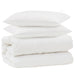 Set de Pături cu pernă 3 pcs Alb Microfibră și Pene de Rață - WALTI WALTI
