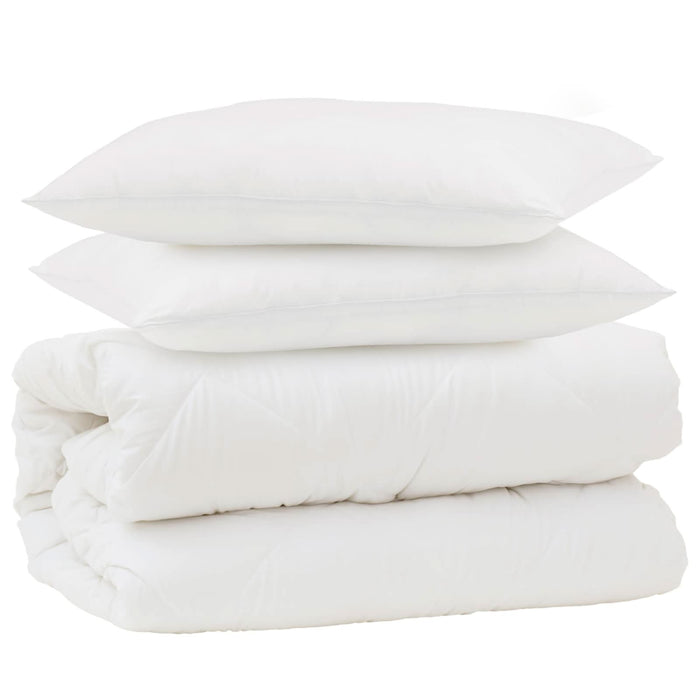 Set de Pături cu pernă 3 pcs Alb Microfibră și Pene de Rață - WALTI WALTI