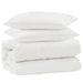 Set de Pături cu pernă 3 pcs Alb Microfibră și Pene de Rață - WALTI WALTI