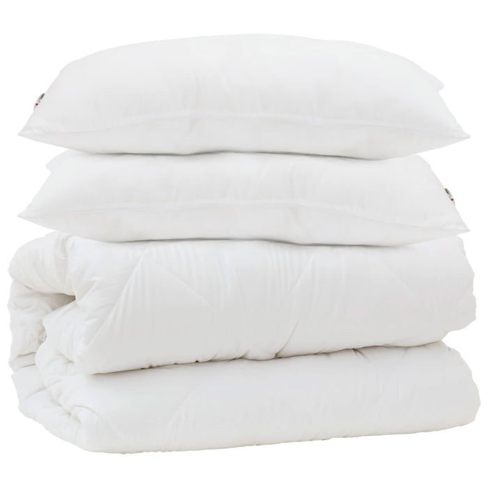 Set de Pături cu pernă 3 pcs Alb Microfibră și Pene de Rață - WALTI WALTI