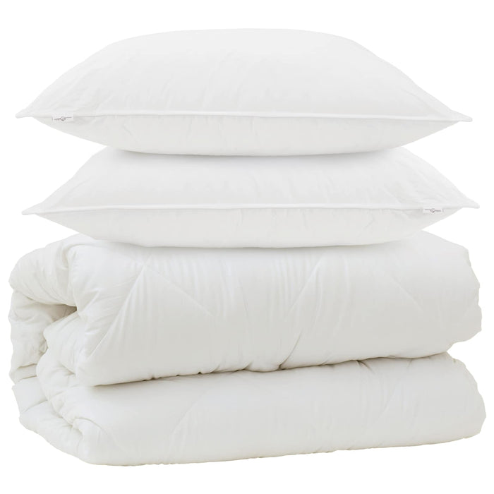 Duvet cu perne cu pernă 3 pcs Alb Microfibră - WALTI WALTI