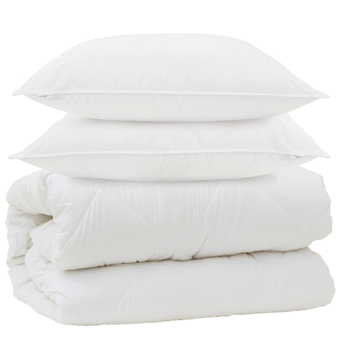 Duvet cu perne cu pernă 3 pcs Alb Microfibră - WALTI WALTI