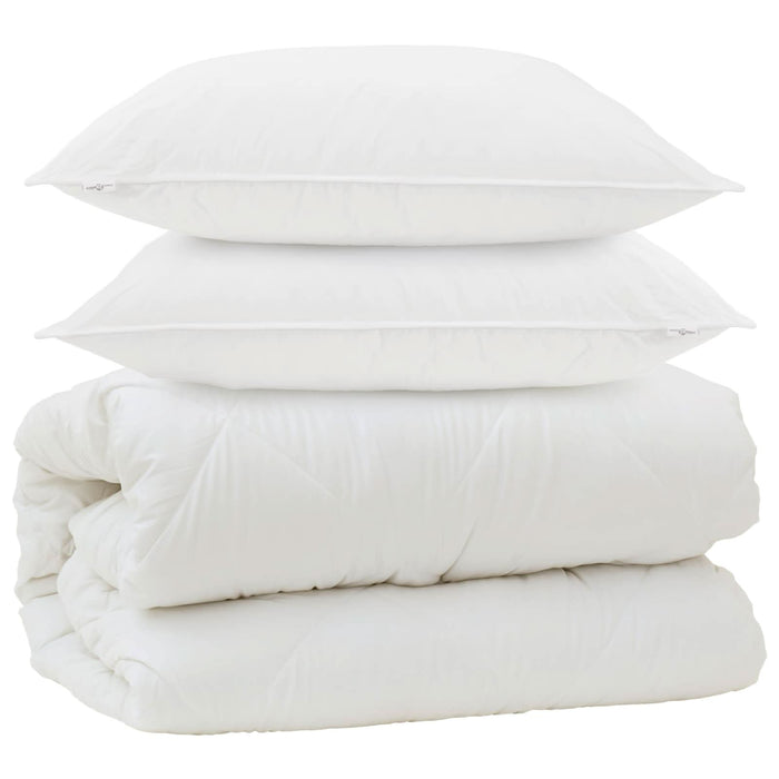 Duvet cu perne cu pernă 3 pcs Alb Microfibră - WALTI WALTI