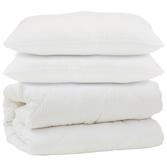 Pilotă cu pernă 3 pcs Alb Microfibră - WALTI WALTI