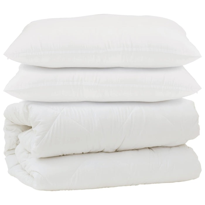 Pilotă cu pernă 3 pcs Alb Microfibră - WALTI WALTI