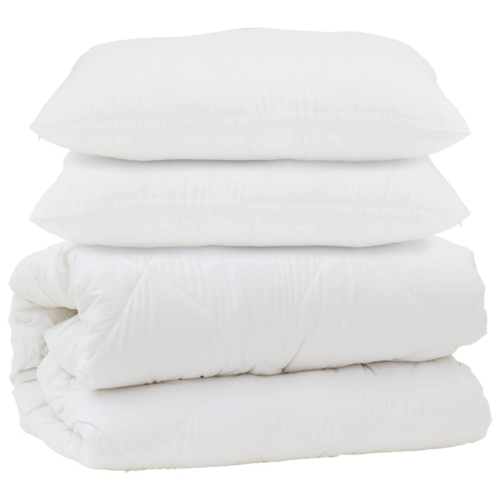 Pilotă cu pernă 3 pcs Alb Microfibră - WALTI WALTI