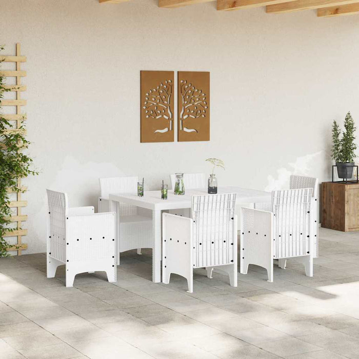 Masă de Grădină Alb 150 x 100 x 73 cm poliratan - WALTI WALTI