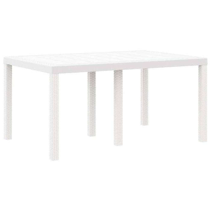 Masă de Grădină Alb 150 x 100 x 73 cm poliratan - WALTI WALTI