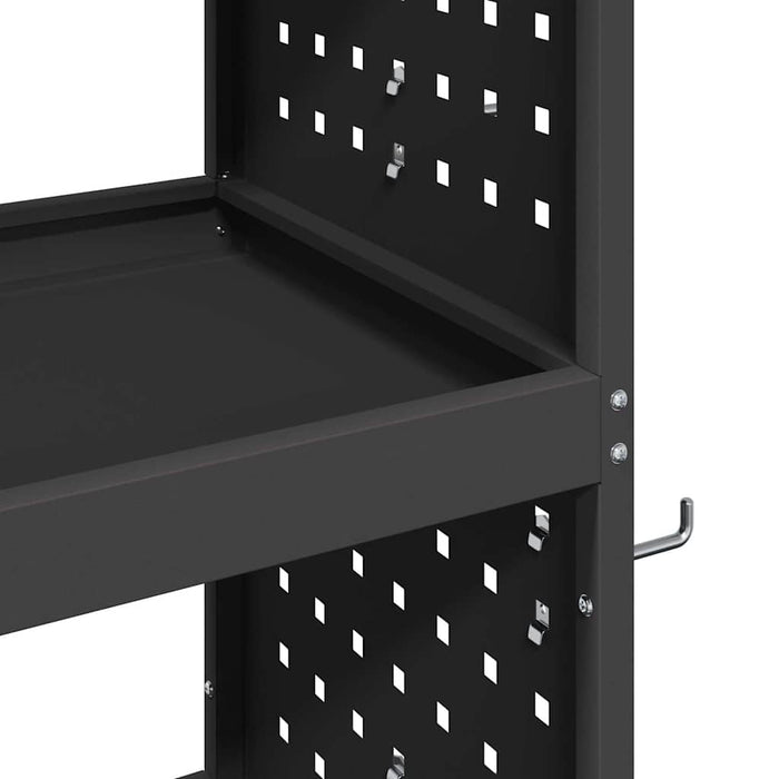 Cărucior pentru unelte cu raft cu roata Negru 75 x 35 x 73 cm - WALTI WALTI