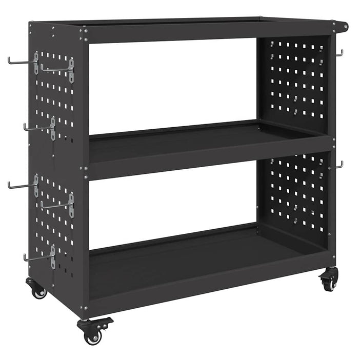 Cărucior pentru unelte cu raft cu roata Negru 75 x 35 x 73 cm - WALTI WALTI