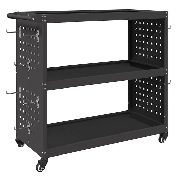 Cărucior pentru unelte cu raft cu roata Negru 75 x 35 x 73 cm - WALTI WALTI