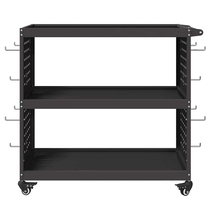 Cărucior pentru unelte cu raft cu roata Negru 75 x 35 x 73 cm - WALTI WALTI