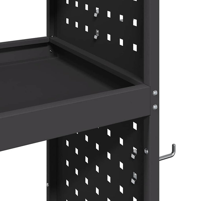 Cărucior pentru unelte cu raft cu roata Negru 65 x 35 x 111 cm - WALTI WALTI