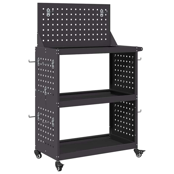 Cărucior pentru unelte cu raft cu roata Negru 65 x 35 x 111 cm - WALTI WALTI