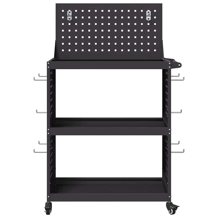 Cărucior pentru unelte cu raft cu roata Negru 65 x 35 x 111 cm - WALTI WALTI