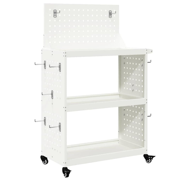 Cărucior pentru unelte cu raft cu roata Alb 65 x 35 x 111 cm - WALTI WALTI