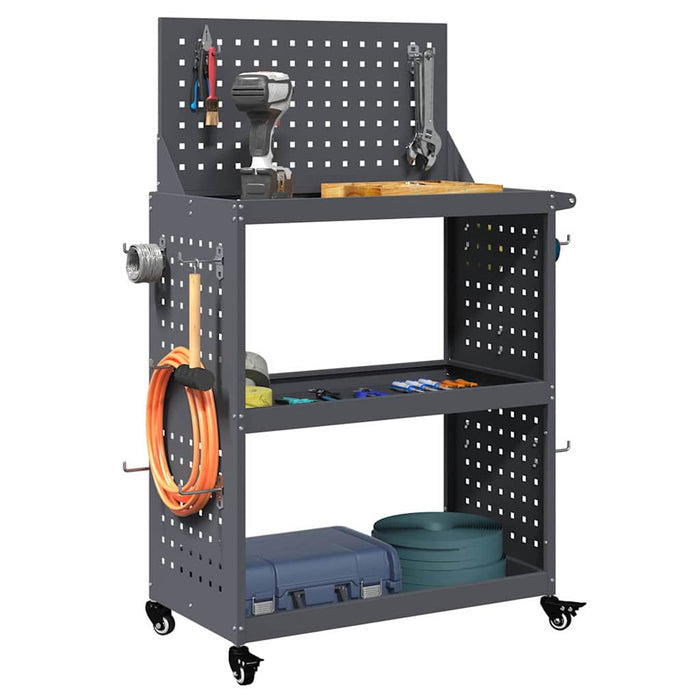 Cărucior pentru unelte cu raft Manual Antracit 65 x 35 x 111 cm - WALTI WALTI