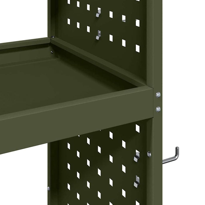Cărucior pentru unelte cu raft Olivengrønn 65 x 35 x 111 cm - WALTI WALTI