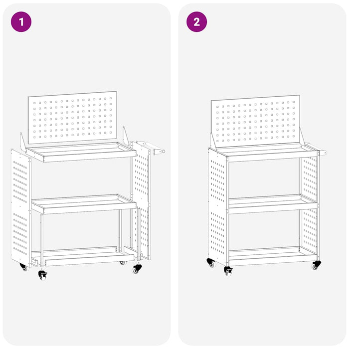 Cărucior pentru unelte cu raft Olivengrønn 65 x 35 x 111 cm - WALTI WALTI
