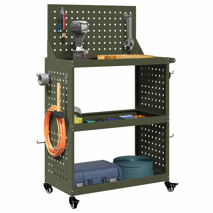 Cărucior pentru unelte cu raft Olivengrønn 65 x 35 x 111 cm - WALTI WALTI