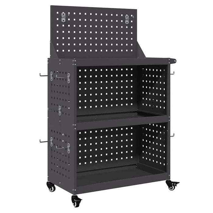 Cărucior pentru unelte cu raft cu roata Negru 65 x 35 x 111 cm - WALTI WALTI
