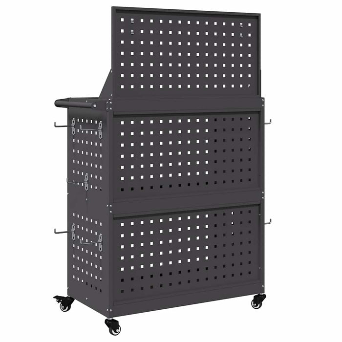 Cărucior pentru unelte cu raft cu roata Negru 65 x 35 x 111 cm - WALTI WALTI
