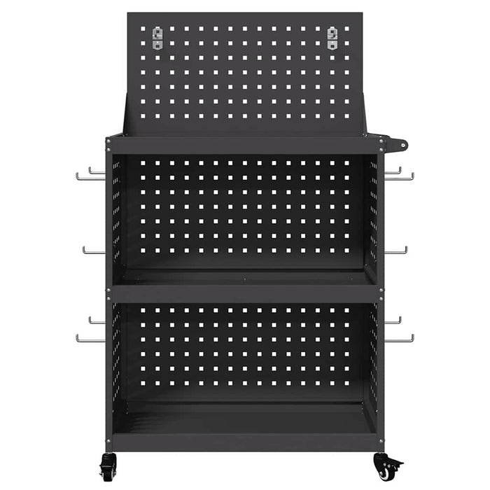 Cărucior pentru unelte cu raft cu roata Negru 65 x 35 x 111 cm - WALTI WALTI