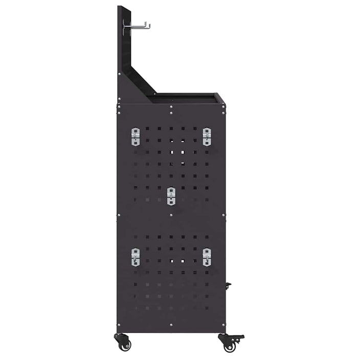 Cărucior pentru unelte cu raft cu roata Negru 65 x 35 x 111 cm - WALTI WALTI