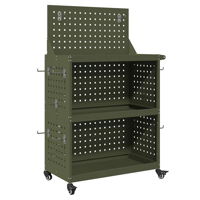 Cărucior pentru unelte cu raft Olivengrønn 65 x 35 x 111 cm - WALTI WALTI
