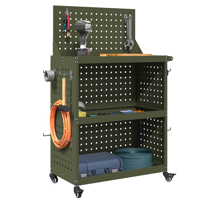 Cărucior pentru unelte cu raft Olivengrønn 65 x 35 x 111 cm - WALTI WALTI