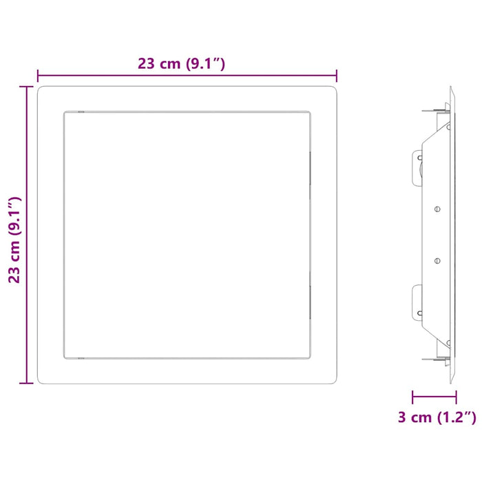 Panou de Acces Manual 2 pcs Alb 20 x 20 cm Oţel - WALTI WALTI
