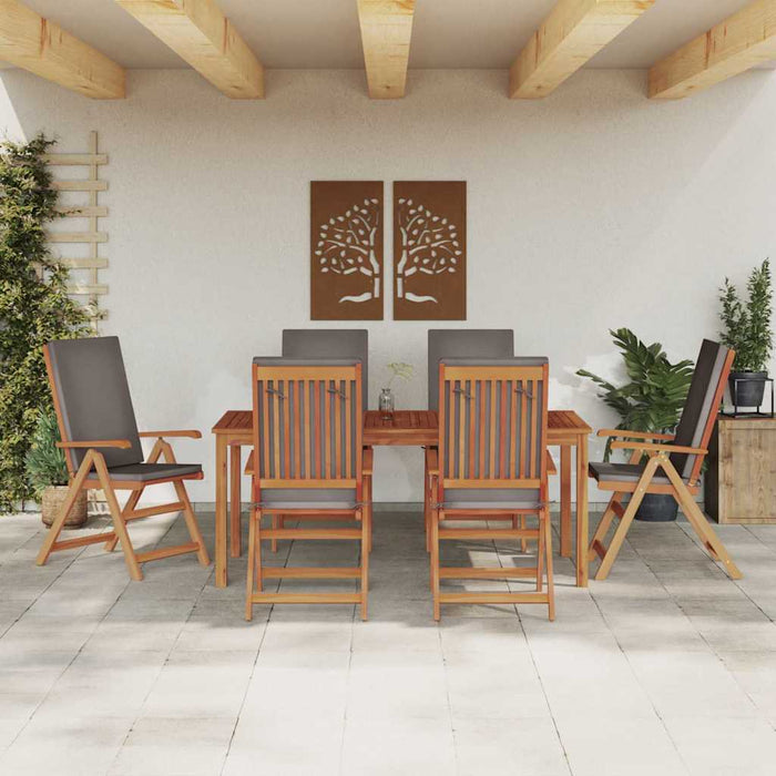 Scaune de grădină reclinabile cu perne, 6 piese din lemn de teak solid - WALTI WALTI