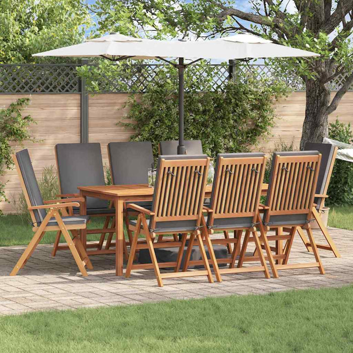 Scaune de grădină relaxante cu perne - set de 8 din lemn de teak solid - WALTI WALTI
