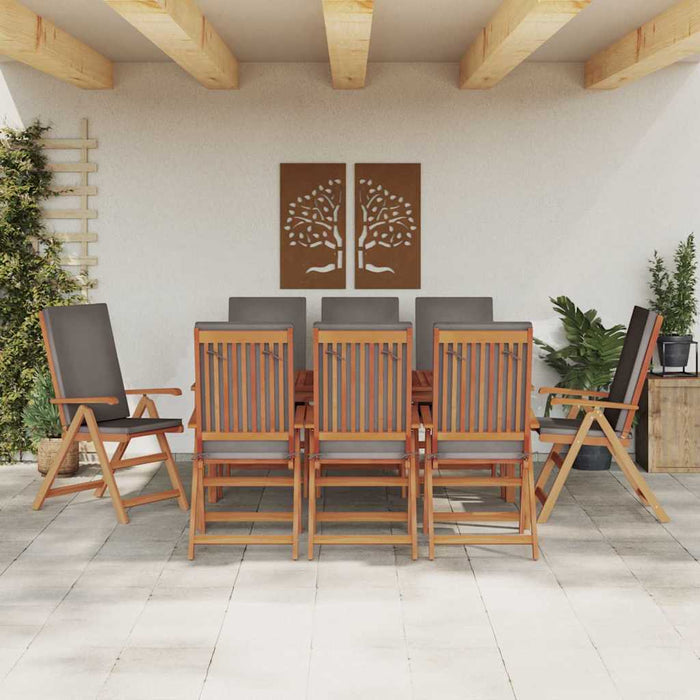 Scaune de grădină relaxante cu perne - set de 8 din lemn de teak solid - WALTI WALTI