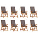 Scaune de grădină relaxante cu perne - set de 8 din lemn de teak solid - WALTI WALTI