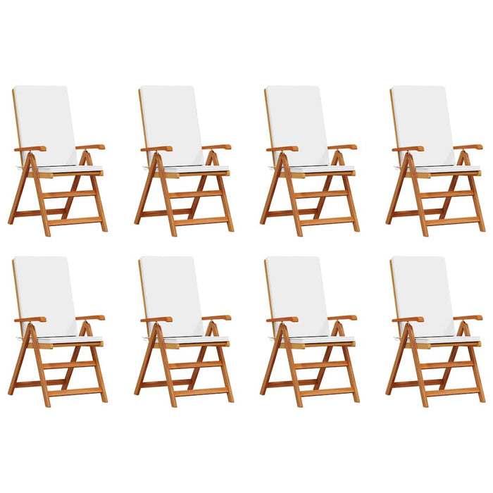 Scaune de grădină reclinabile cu perne, 8 piese din lemn de teak - WALTI WALTI