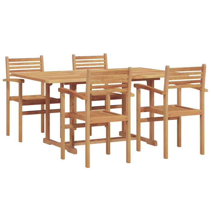 Set de masă pentru grădină 5 pcs Maro Lemn masiv de tec - WALTI WALTI