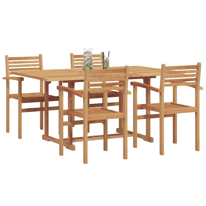 Set de masă pentru grădină 5 pcs Maro Lemn masiv de tec - WALTI WALTI