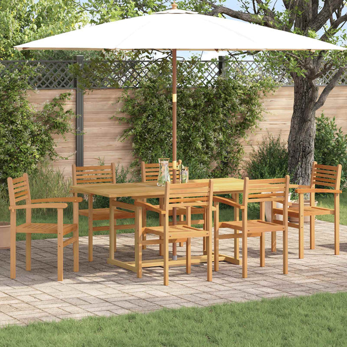 Set de masă pentru grădină 7 pcs Maro Lemn solid de tec - WALTI WALTI