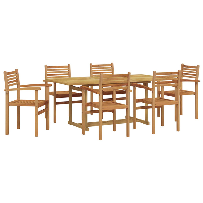 Set de masă pentru grădină 7 pcs Maro Lemn solid de tec - WALTI WALTI
