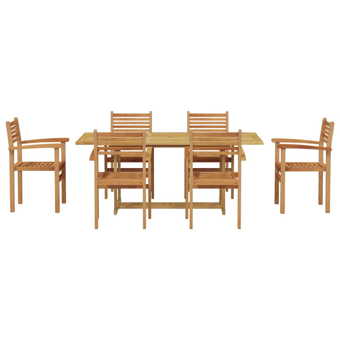 Set de masă pentru grădină 7 pcs Maro Lemn solid de tec - WALTI WALTI