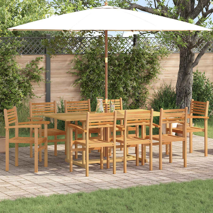 Set de masă pentru grădină 9 pcs Maro Lemn solid de tec - WALTI WALTI