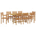 Set de masă pentru grădină 9 pcs Maro Lemn solid de tec - WALTI WALTI