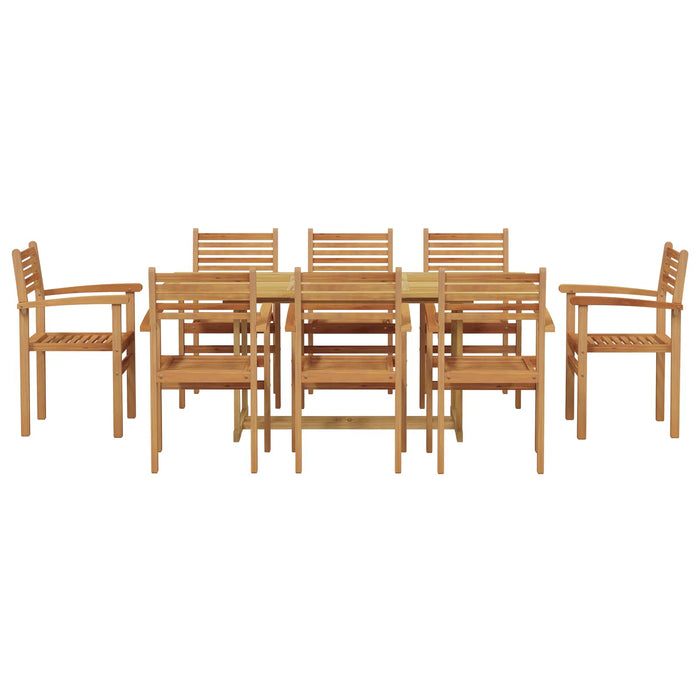 Set de masă pentru grădină 9 pcs Maro Lemn solid de tec - WALTI WALTI