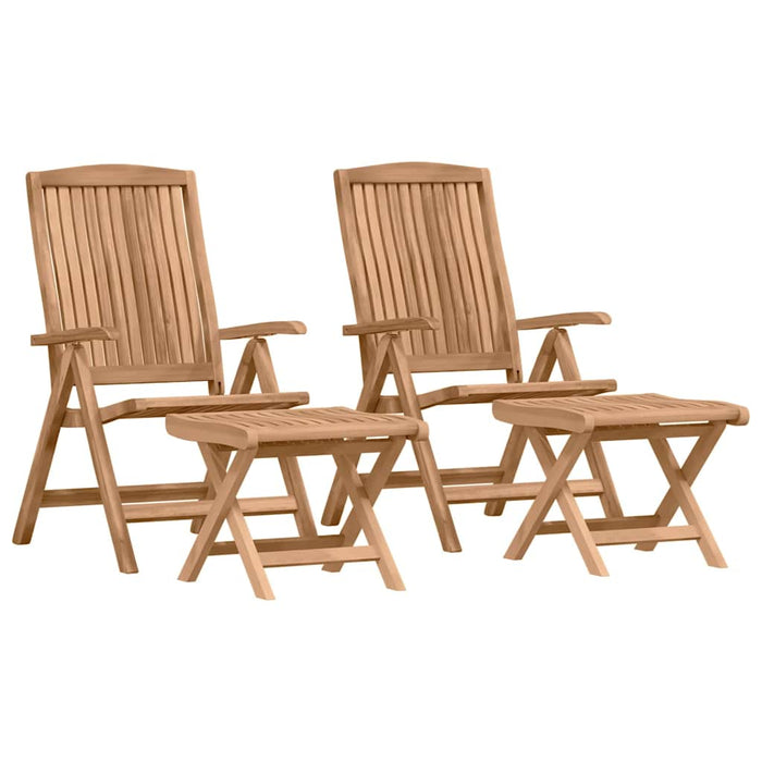 Set de lounge pentru grădină 4 pcs Maro Lemn solid de tec - WALTI WALTI