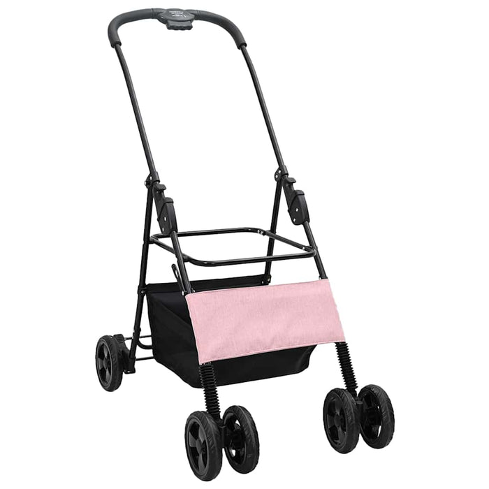Carucior pentru Pisici Pliante Roz 81 x 47 x 99 cm Poliester WALTI