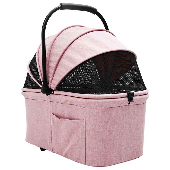 Carucior pentru Pisici Pliante Roz 81 x 47 x 99 cm Poliester WALTI